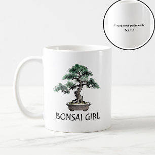 Taza De Café Árbol Bonsái Arte de Tinta Japonesa Sumi-E Persona