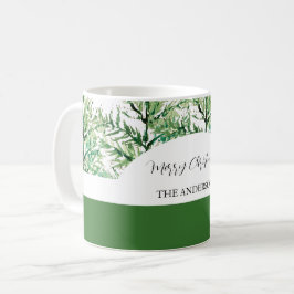 Taza De Café Árbol de acuarela artificial personalizado