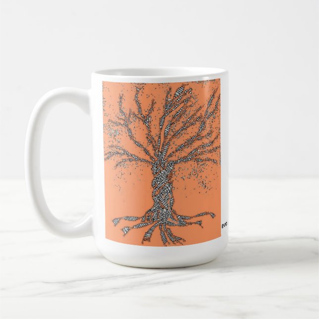 Taza De Café ÁRBOL DE ADN o árbol de vida atracción naranja est (Izquierda)