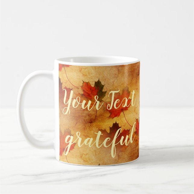 Taza De Café Árbol de arce rojo otoñal personalizado (Izquierda)