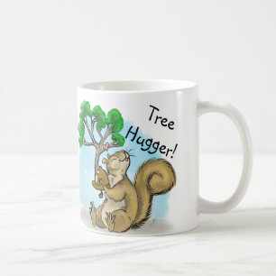 Taza De Café Árbol de ardilla Hugger Mug