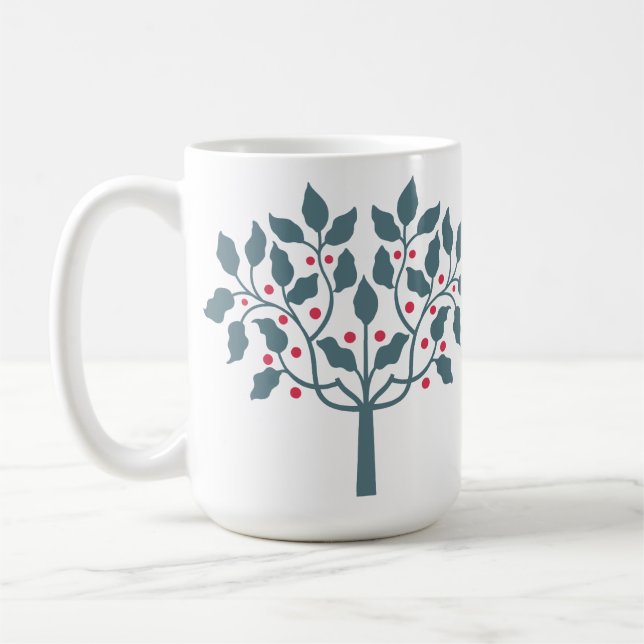 Taza De Café árbol de bayas de acebo (Izquierda)