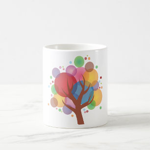 Taza De Café Árbol de burbujas colorido
