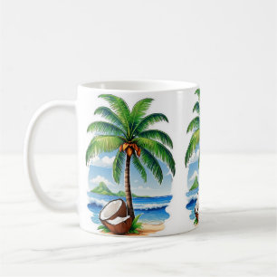 Taza De Café Árbol de coco isla tropical