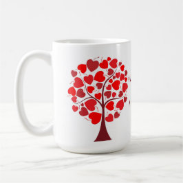 Taza De Café Árbol de corazones rojos Valentine