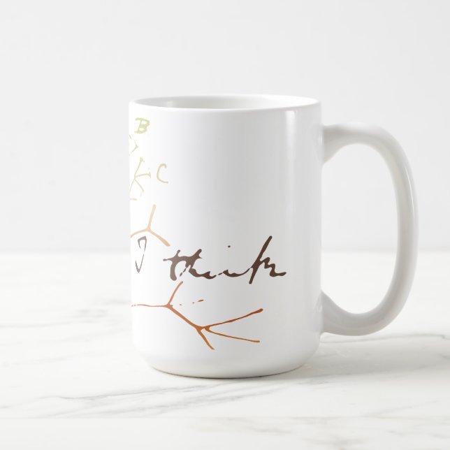 Taza De Café Árbol de Darwin de la vida: Pienso (Derecha)