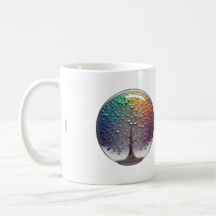 Taza De Café Árbol de esfera de ORGULLO plateado vibrante