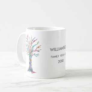 Taza De Café Árbol de familia Rainbow de Reunión Familiar