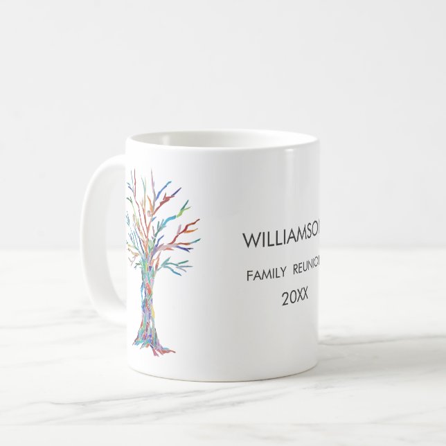 Taza De Café Árbol de familia Rainbow de Reunión Familiar (Anverso izquierdo)