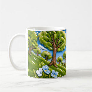 Taza De Café Árbol de Fantasía de Verano