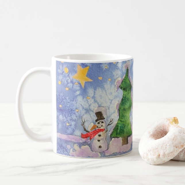 Taza De Café Árbol De Feliz Navidad Y Cuaderno De Snowman Escar (Con donut)