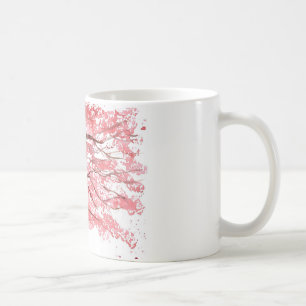 Taza De Café Árbol de flor de cerezo acuarela sakura japonés
