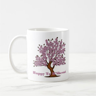 Taza De Café Árbol de flores Pink Tu B'Shevat