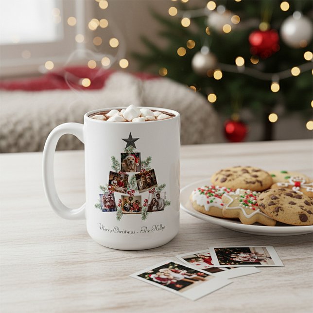 Taza De Café Árbol de fotos de Navidades personalizados (Subido por el creador)