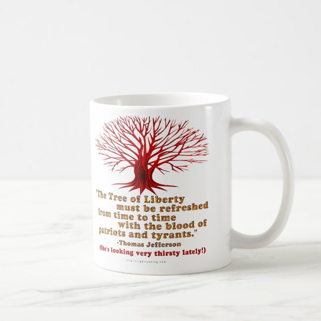 Taza De Café Árbol de Jefferson de la libertad (Derecha)