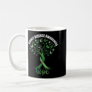 Taza De Café Árbol de la esperanza de la cinta verde de concien
