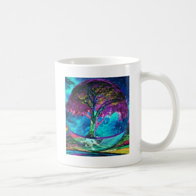 Taza De Café Árbol de la meditación de la vida (Derecha)
