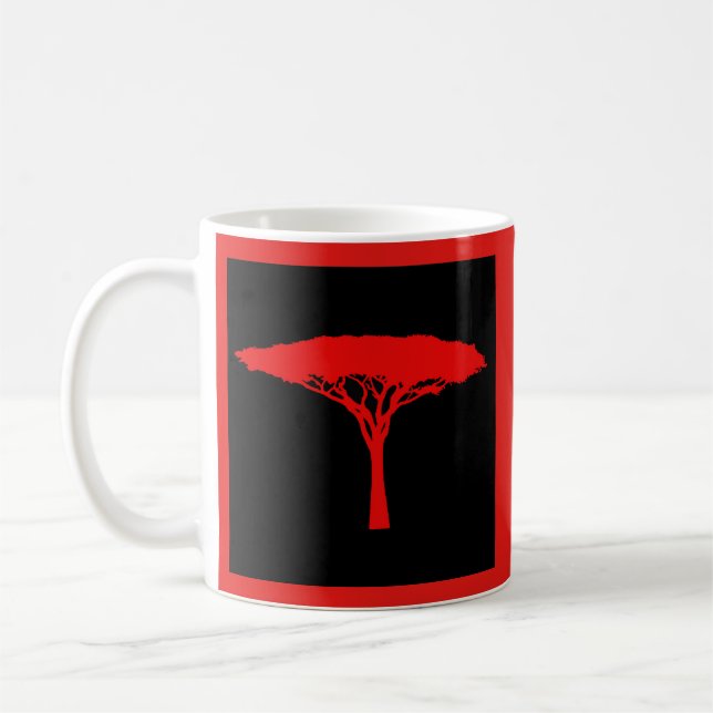 Taza De Café Árbol de la Sombrilla Roja (Izquierda)