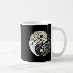 Taza De Café Árbol De La Vida Yin Yang Yoga Naturaleza Arte De