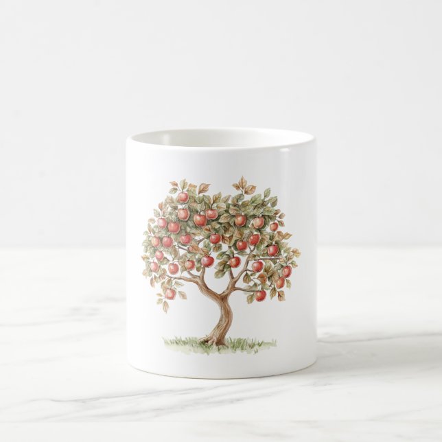 Taza De Café Árbol de Manzanas Rojas (Centro)