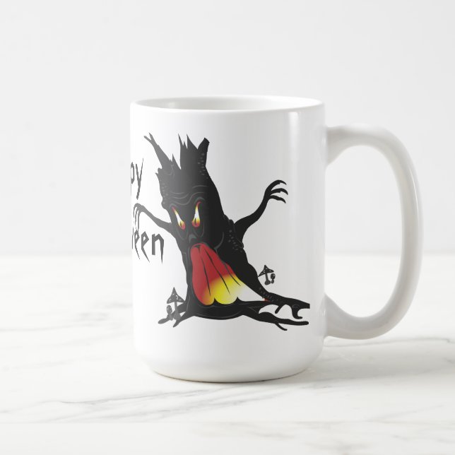 Taza De Café Árbol de miedo de Halloween (Derecha)