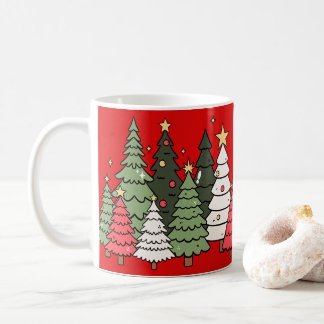 Taza De Café Árbol de Navidad  (Con donut)