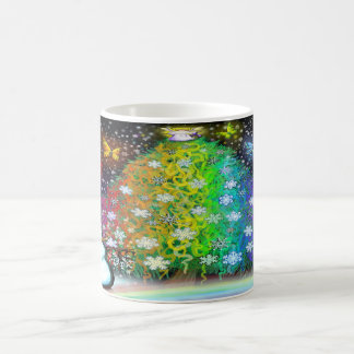 Taza De Café Árbol de Navidad arcoiris con adornos