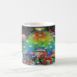 Taza De Café Árbol de Navidad arcoiris con adornos