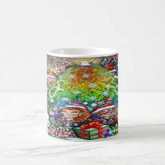 Taza De Café Árbol de Navidad arcoiris con adornos
