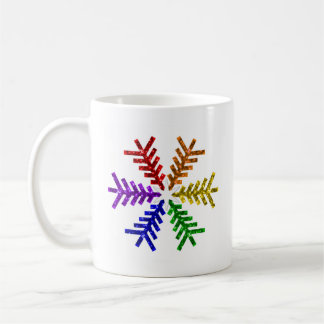 Taza De Café Árbol de Navidad Arcoiris Snowflake Mug