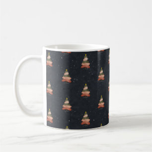 Taza De Café Árbol de Navidad Azul de Medianoche - Diseño noctu