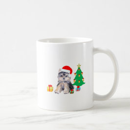 Taza De Café árbol de Navidad, cachorro de Yorkshire y regalos
