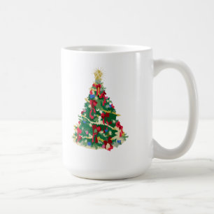 Taza De Café Árbol de navidad colorido: Arte del vector: