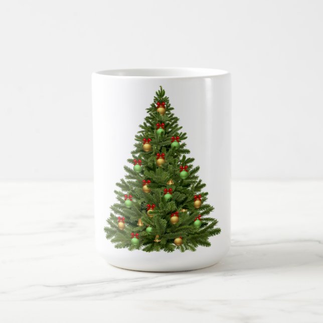 Taza De Café Árbol de Navidad con estrella y presenta vacacione (Centro)