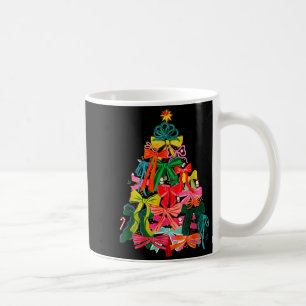 Taza De Café Árbol de Navidad con lazo coquette Navidad femenin