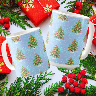 Taza De Café Árbol de Navidad con limones festivos