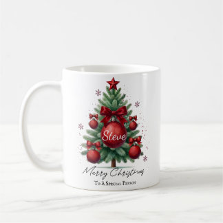 Taza De Café Árbol de Navidad con Nombre Personalizado Regalo E