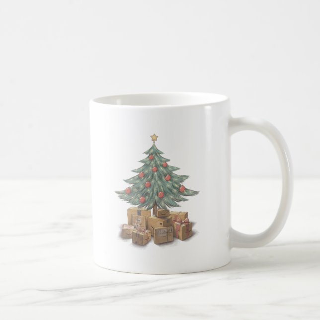 Taza De Café Árbol de Navidad con paquetes (Derecha)