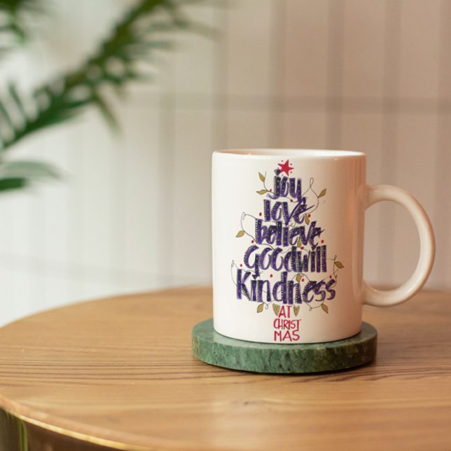 Taza De Café Árbol de Navidad de caligrafía de mano (Subido por el creador)