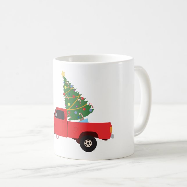 Taza De Café Árbol de Navidad de Camión de Cobertura (Anverso derecho)