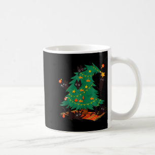 Taza De Café Árbol de Navidad de gato negro divertido