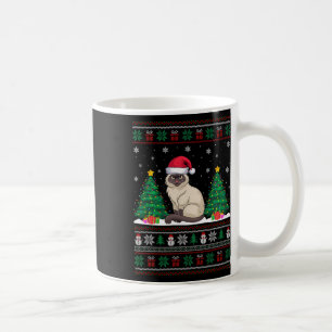 Taza De Café Árbol de navidad de gato siamés de Santa Hat ilumi
