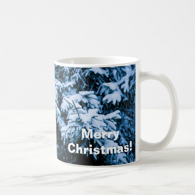 Taza De Café Árbol de navidad de invierno de nevada (Derecha)