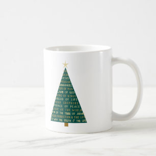 Taza De Café Árbol de Navidad de los Nombres de Jesús