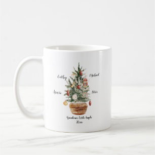 Taza De Café Árbol de Navidad de nietos familiares personalizad
