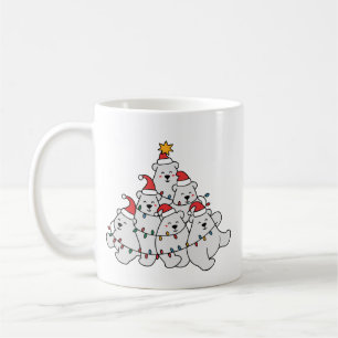 Taza De Café Árbol de Navidad de Oso Polar Animales Divertidos