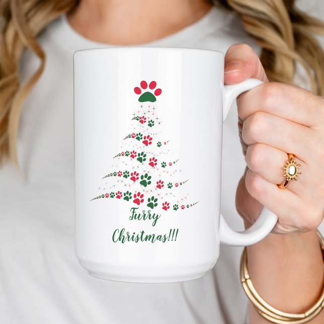 Taza De Café Árbol de Navidad de Perro Paw | Navidades furtivos (Subido por el creador)
