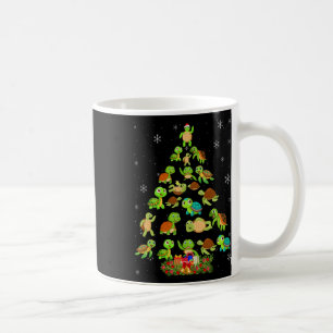 Taza De Café Árbol de Navidad de tortuga marina que coincide co