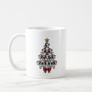 Taza De Café Árbol de Navidad de vaca grabado vintage granja fe