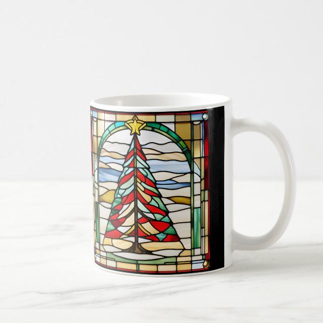 Taza De Café Árbol de Navidad de vidrio templado (Derecha)